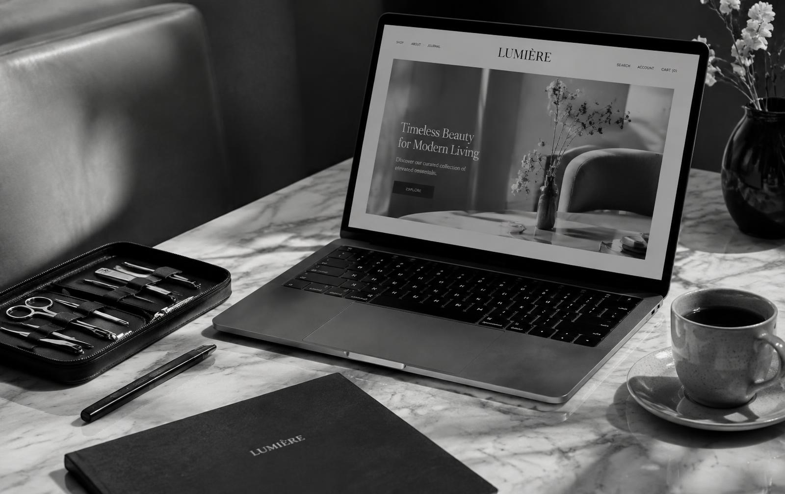 Elegant website on a laptop